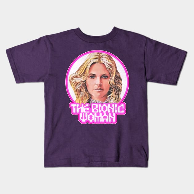 The Bionic Woman Kids T-Shirt by darklordpug